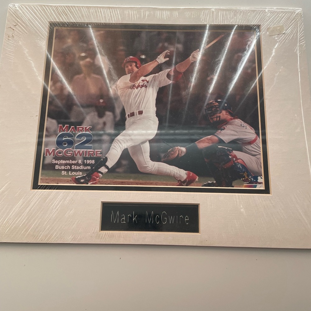 VTG Sealed 1998 Mark Mcgwire 62 st louis cardinals MLB poster Picture Frame ⚾️